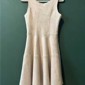 Small Suede Cream Sleeveless Dress